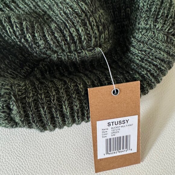 Brand New with tags STUSSY Green Marl Knit Bucket Hat - Picture 6 of 10